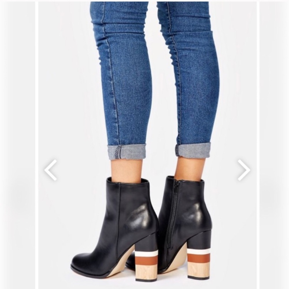 Chunky Wooden Heel Bootie